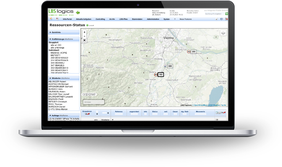 Fleet and resource status overview dashboard showing vehicle availability and utilisation